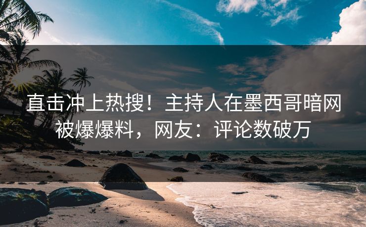 直击冲上热搜！主持人在墨西哥暗网被爆爆料，网友：评论数破万