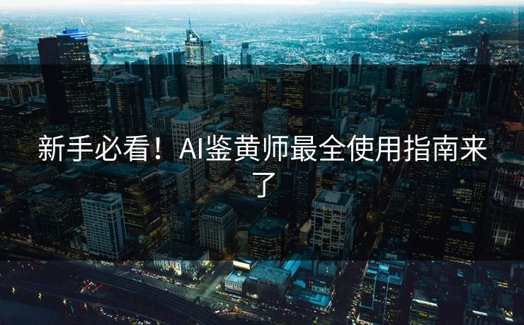 新手必看！AI鉴黄师最全使用指南来了
