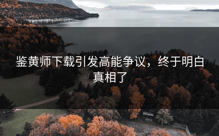 鉴黄师下载引发高能争议，终于明白真相了