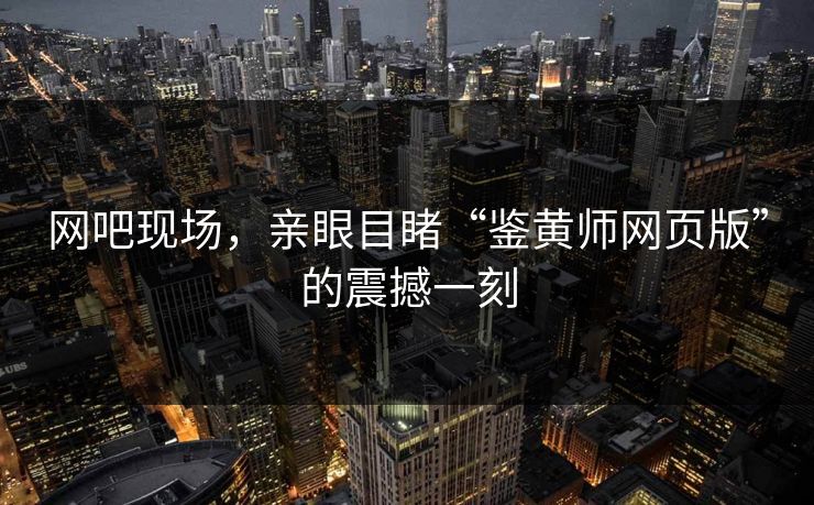 网吧现场，亲眼目睹“鉴黄师网页版”的震撼一刻