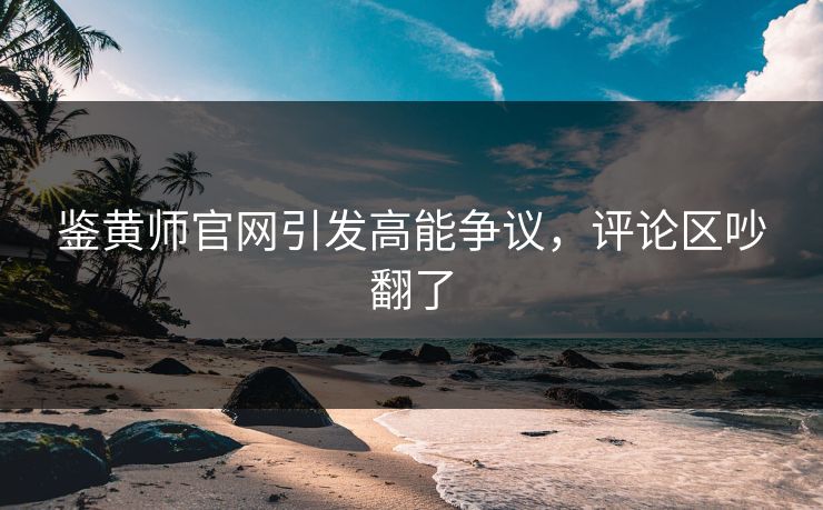 鉴黄师官网引发高能争议，评论区吵翻了