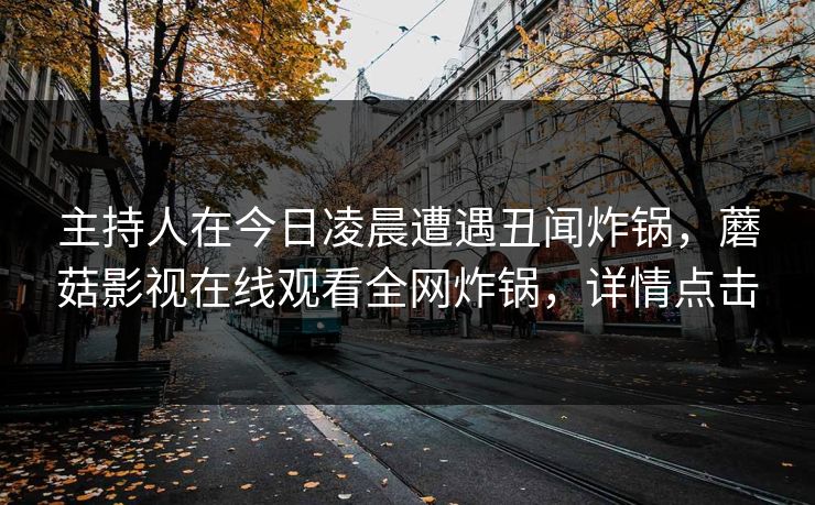 主持人在今日凌晨遭遇丑闻炸锅，蘑菇影视在线观看全网炸锅，详情点击